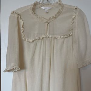 LC Lauren Conrad cream short sleeved blouse